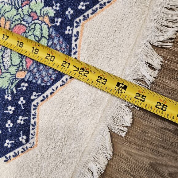 Vtg Stevens Vegetable Print Kitchen Dish Towel Easter Spring USA Fringe Boho - Picture 8 of 9